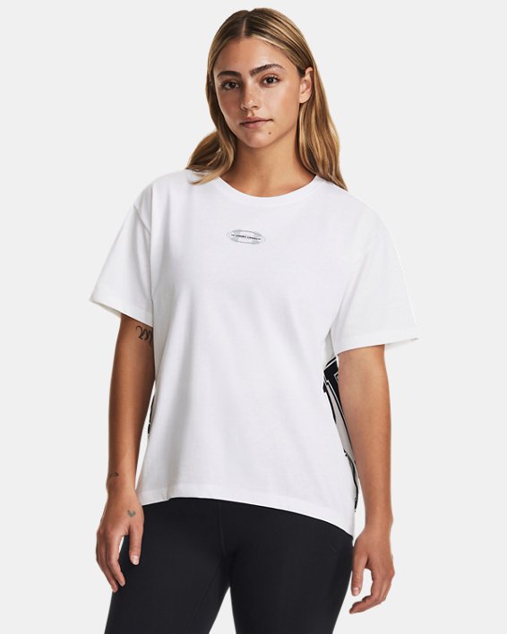 Women's UA Crest Heavyweight Short Sleeve in White image number 0
